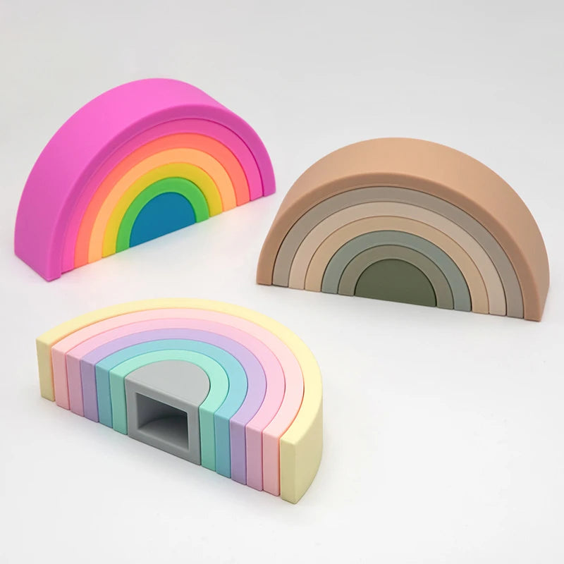 A Rainbow of Friends Soft-Stack Montessori Build and Learn Playset