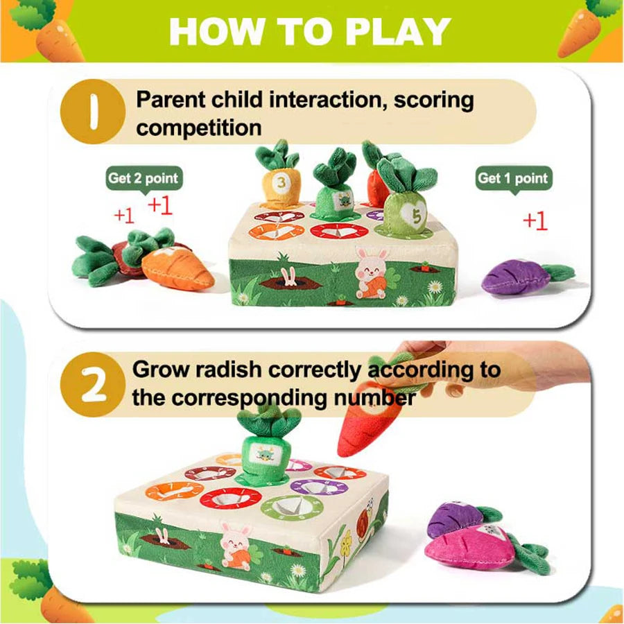 Montessori Nummy Numbers Carrot Pull Toy