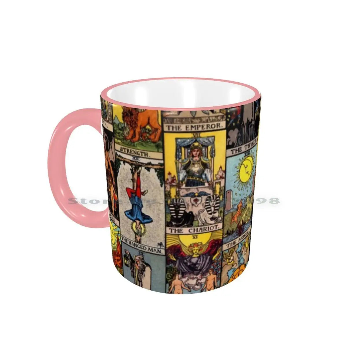 The Major Arcana Of Tarot Ceramic Mug, 11oz Red