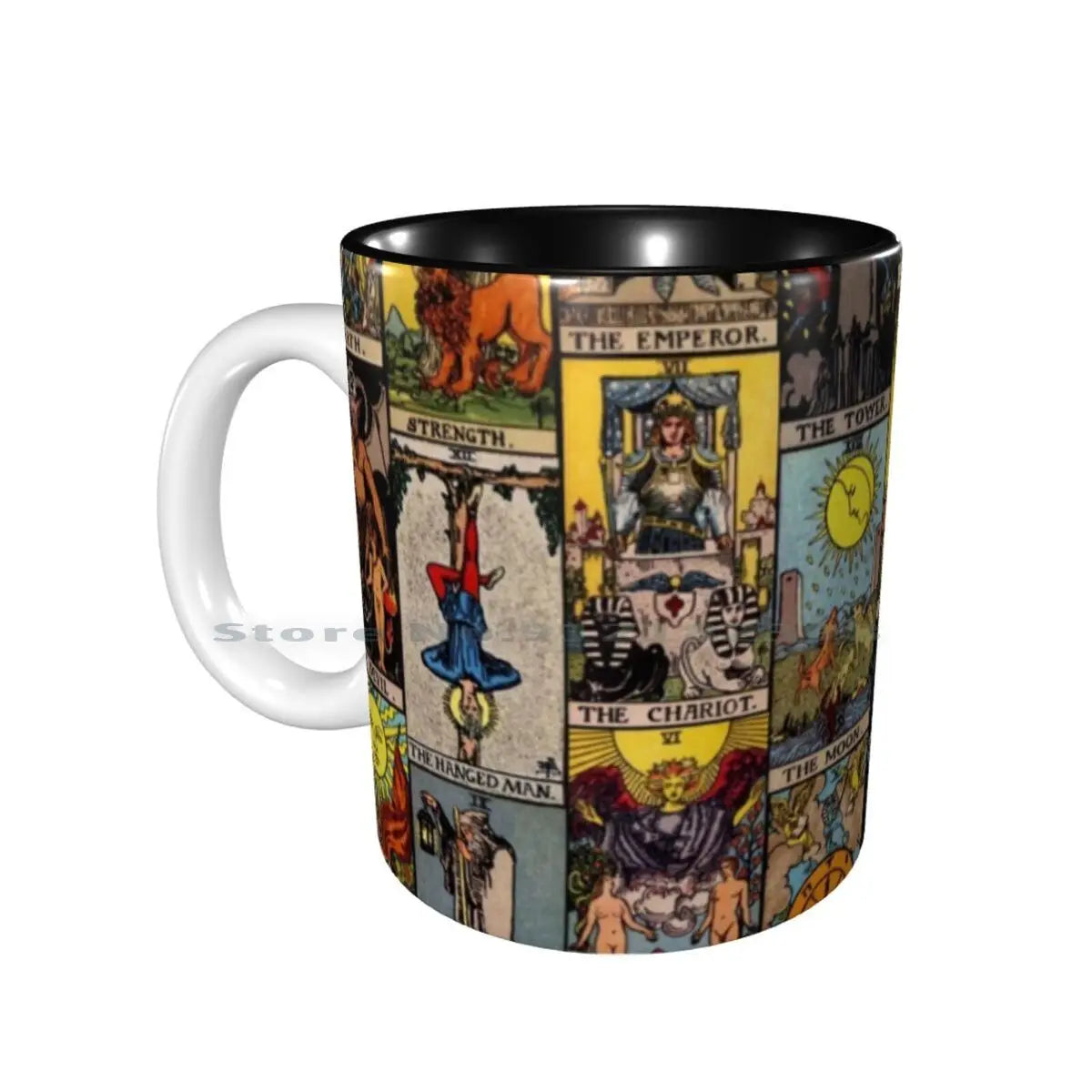 The Major Arcana Of Tarot Ceramic Mug, 11oz Red