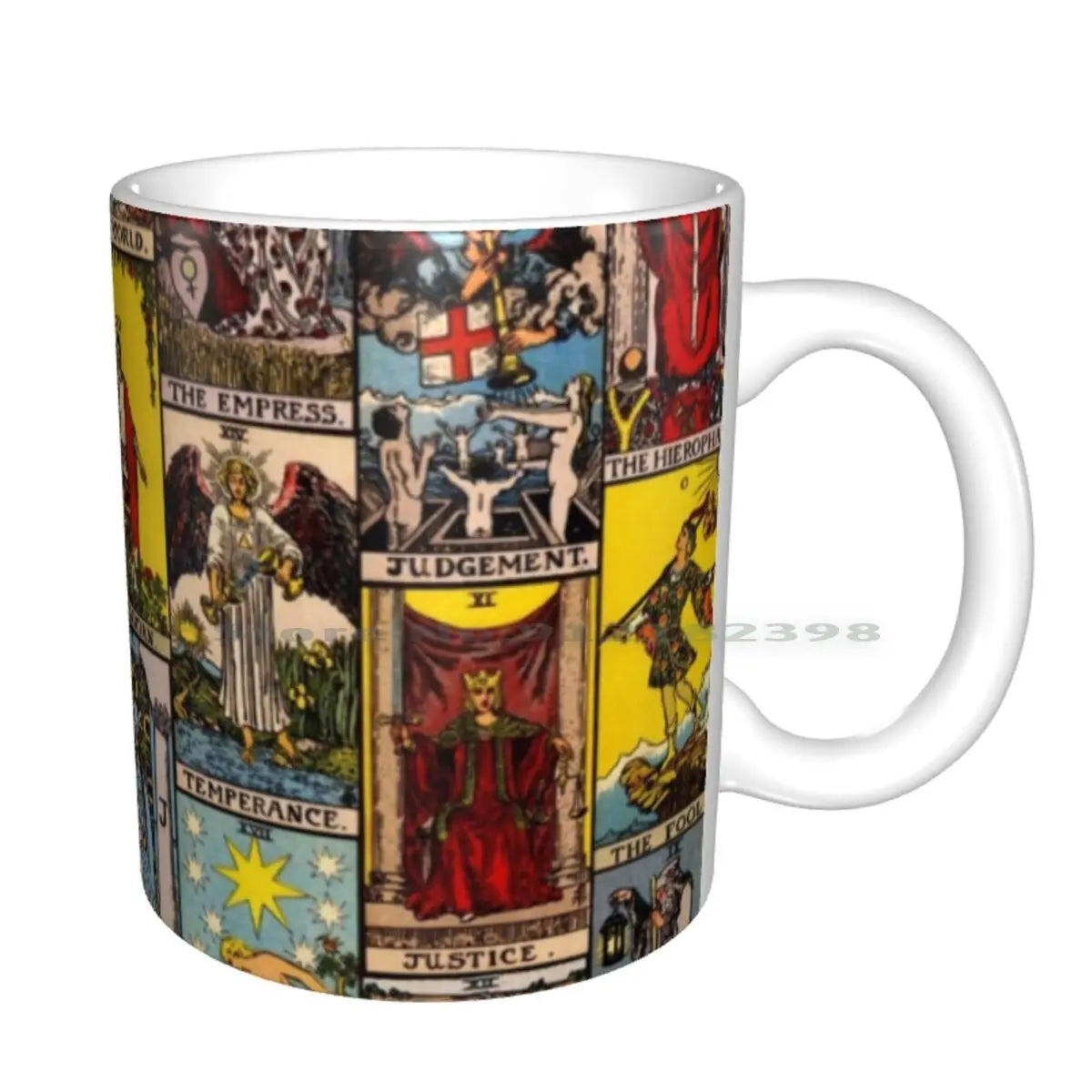 The Major Arcana Of Tarot Ceramic Mug, 11oz Red