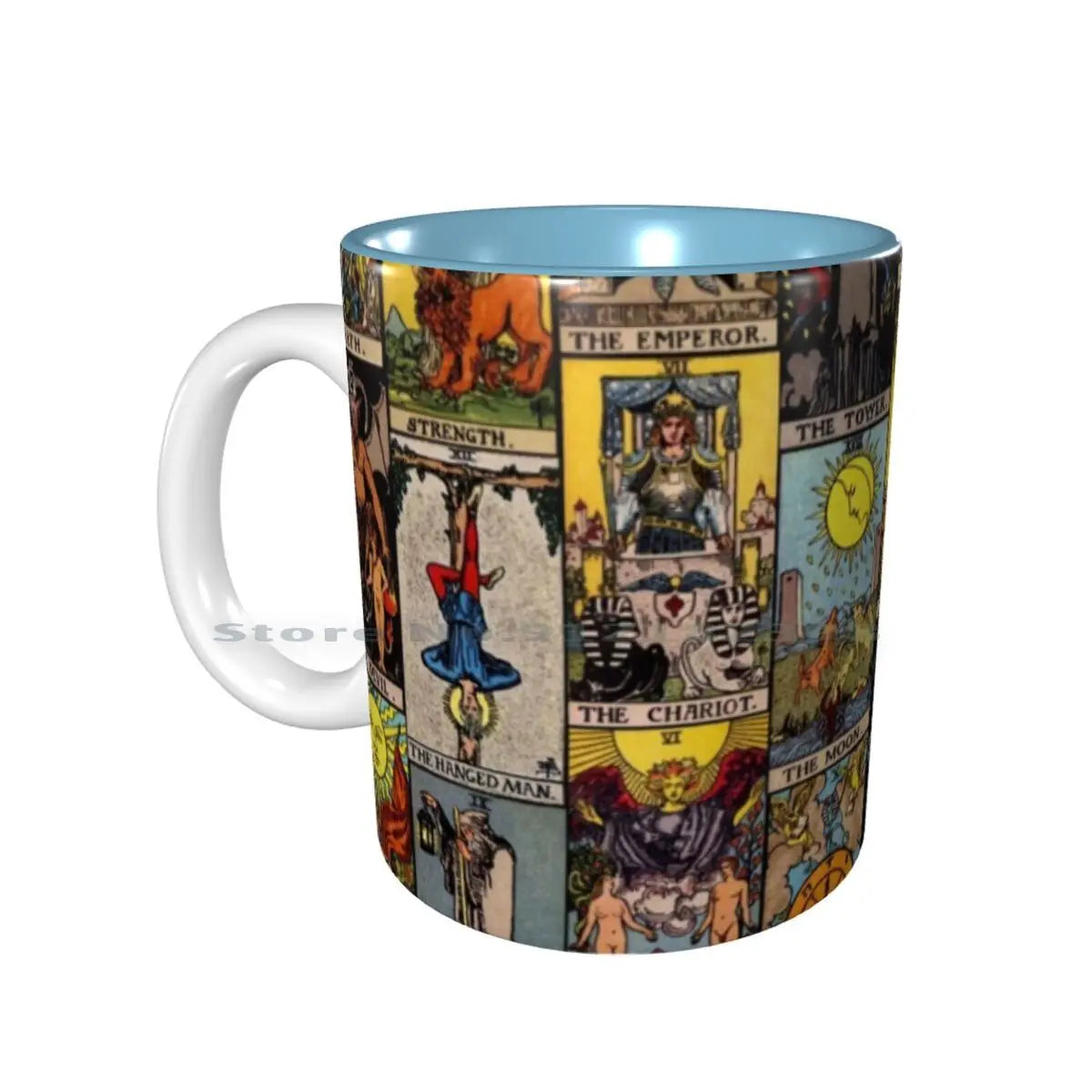 The Major Arcana Of Tarot Ceramic Mug, 11oz Navy Blue