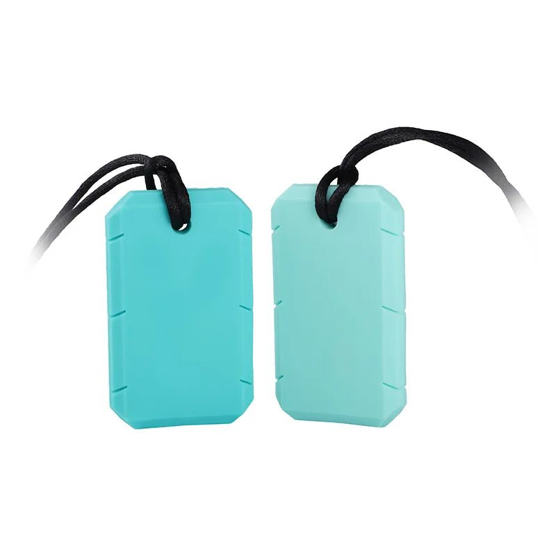 Rectangular Tag-Shaped Chew Safe Necklace