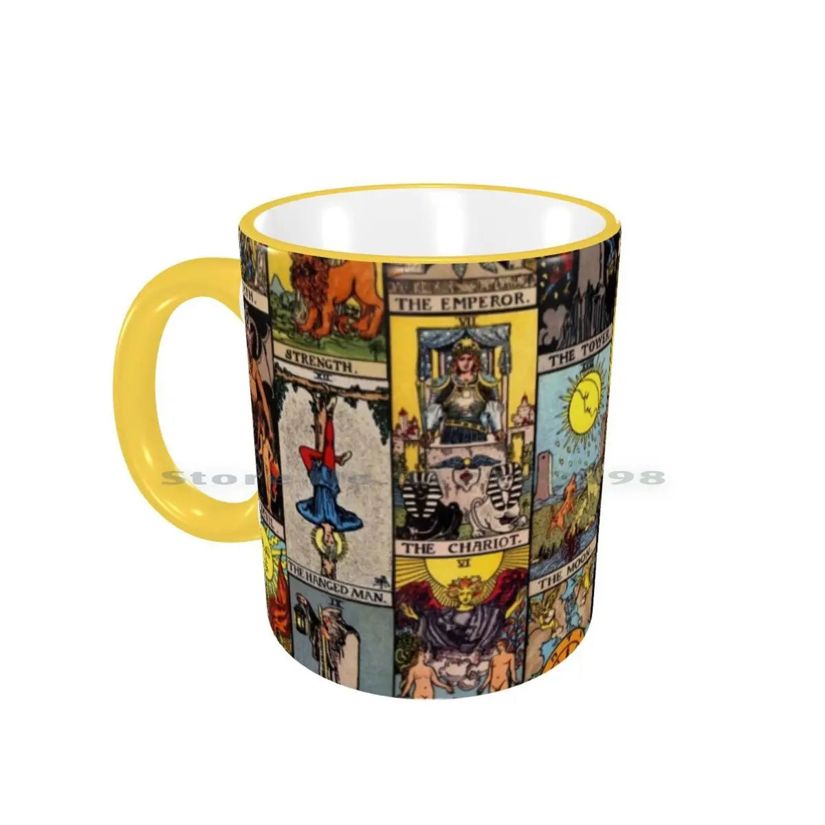 The Major Arcana Of Tarot Ceramic Mug, 11oz Red