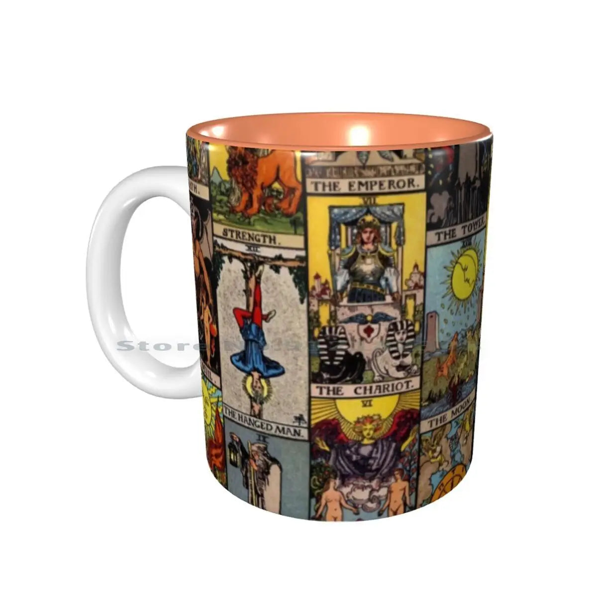 The Major Arcana Of Tarot Ceramic Mug, 11oz Red