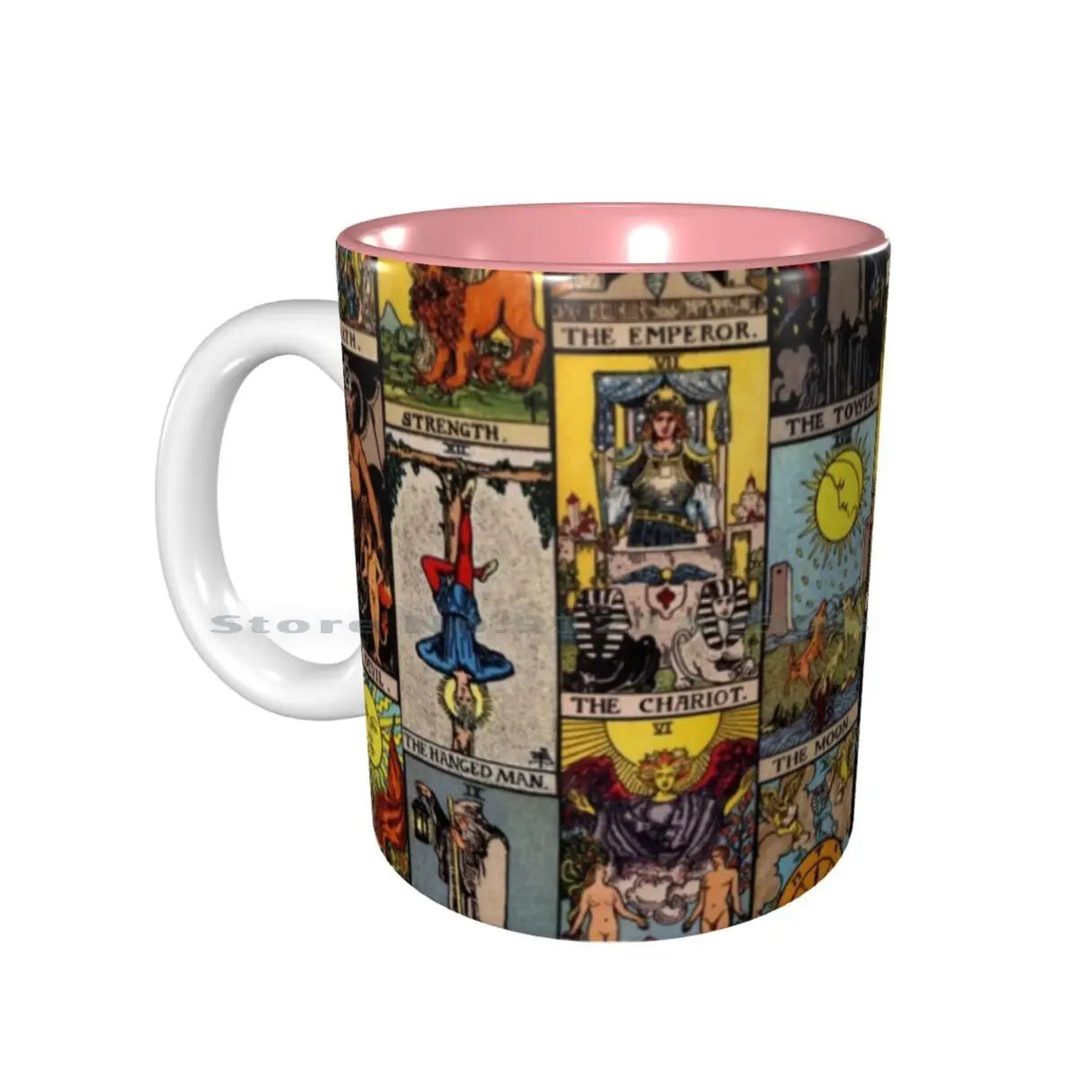 The Major Arcana Of Tarot Ceramic Mug, 11oz Red