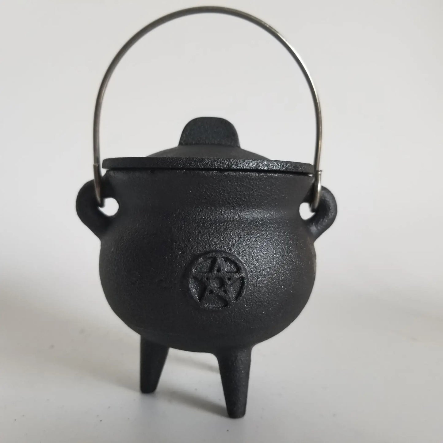 Cast Iron Cauldron with Metal Candle Holder