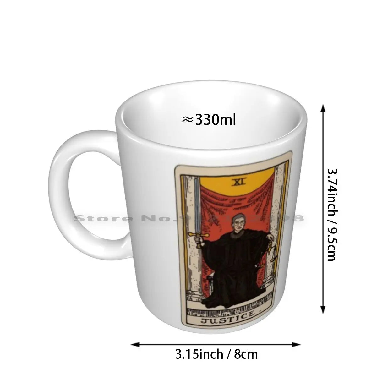 RBG Justice Tarot Ceramic Mug, 11oz