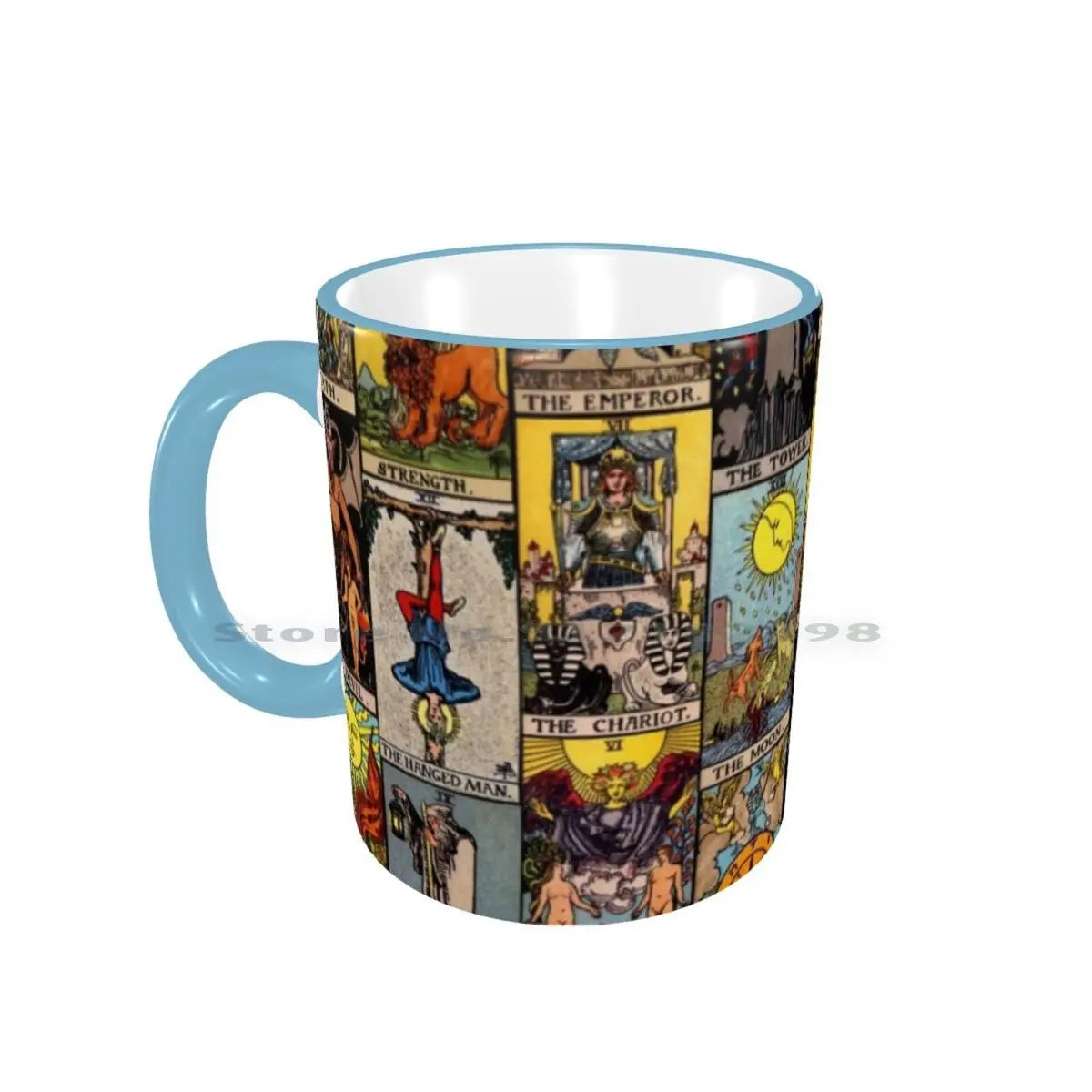 The Major Arcana Of Tarot Ceramic Mug, 11oz Red