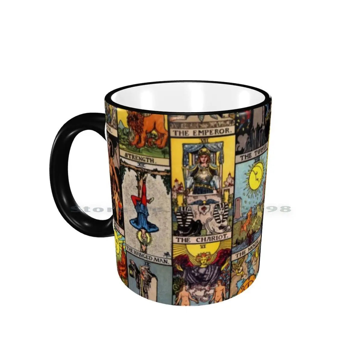 The Major Arcana Of Tarot Ceramic Mug, 11oz Red