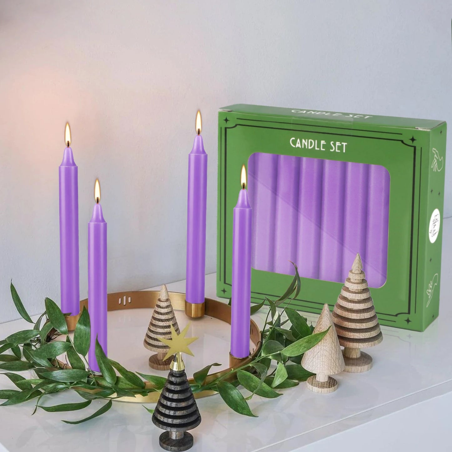 Purple 4" Chime Candles, Box of 20