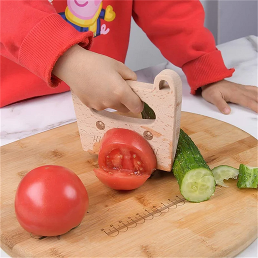 Wooden Montessori Kitchen Knives for Safe Lil Helpers