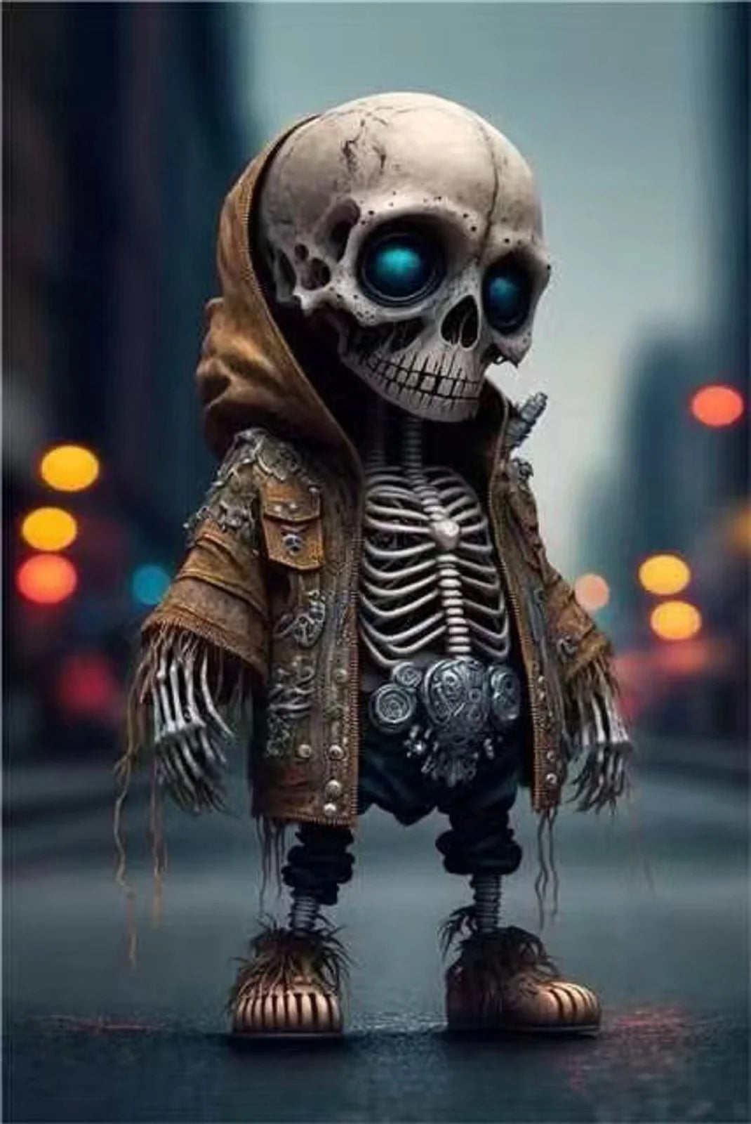 Hoodie Skeleton Resin Statue