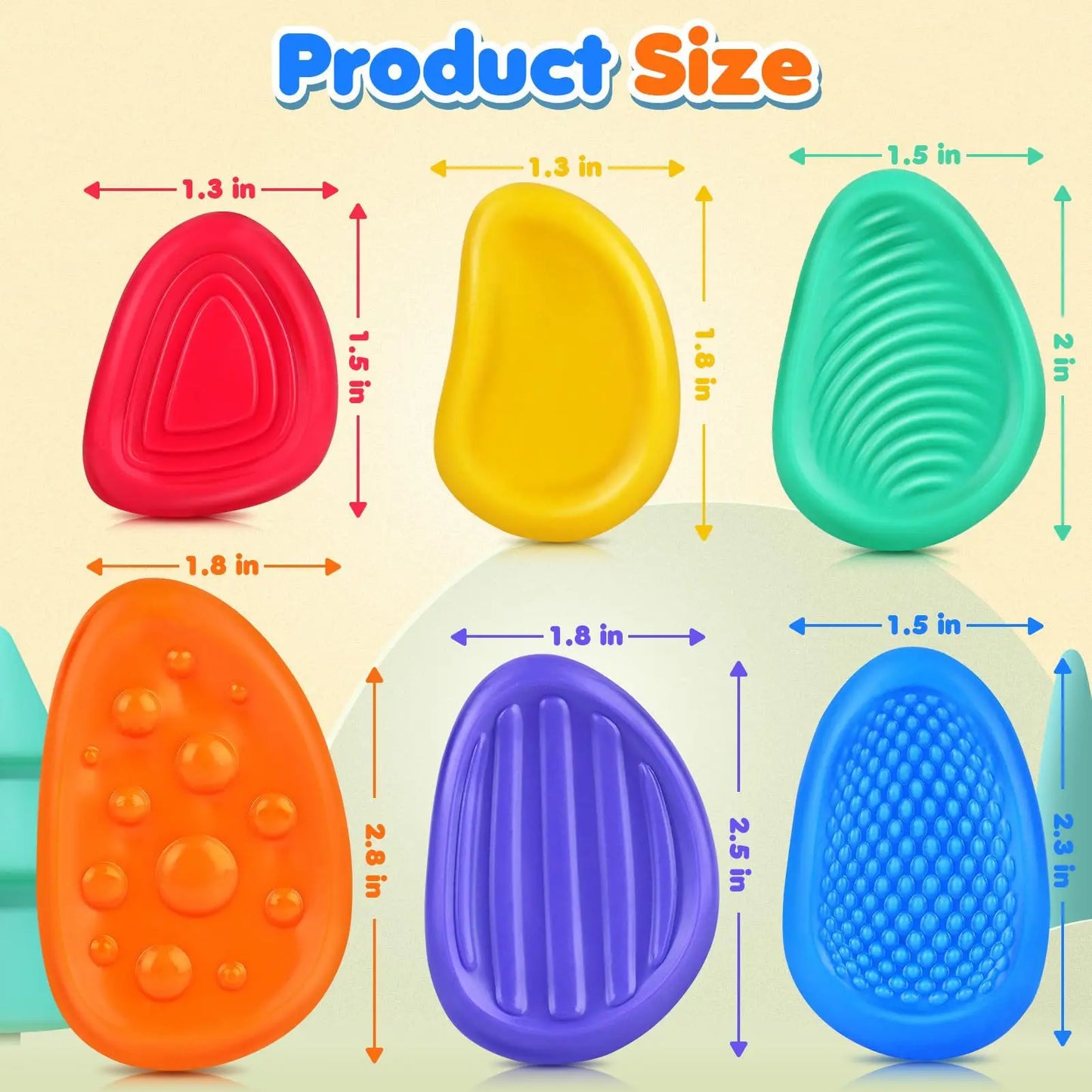 Textured Silicone Worry "Stones" for Meditation, Grounding, and Sensory Needs