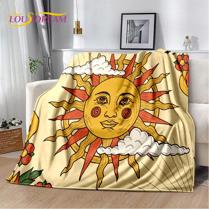 Boho Suns Plush Blanket/Bedspread, Choose Your Size