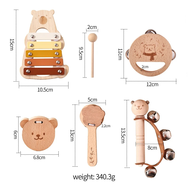 Little Bear Wooden Montessori Percussion Collection