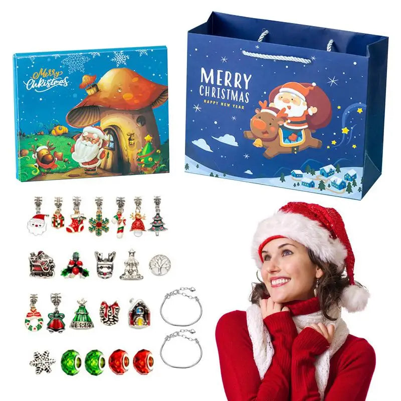 Mushroom Santa Charm Bracelet Advent Calendar