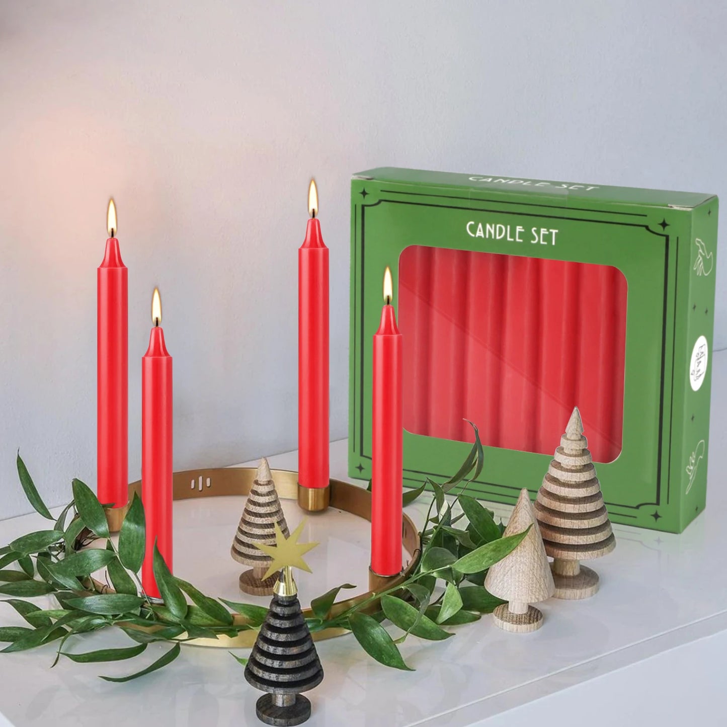 Red 4" Chime Candles, Box of 20