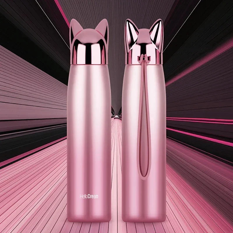 Cat Ears Stainless Steel Thermos for Hot or Cold Drinks