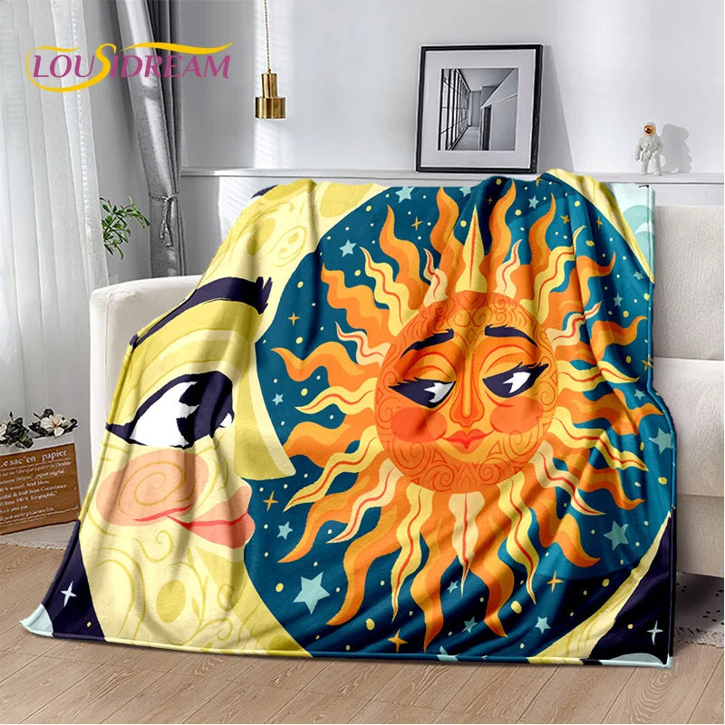 Boho Suns Plush Blanket/Bedspread, Choose Your Size