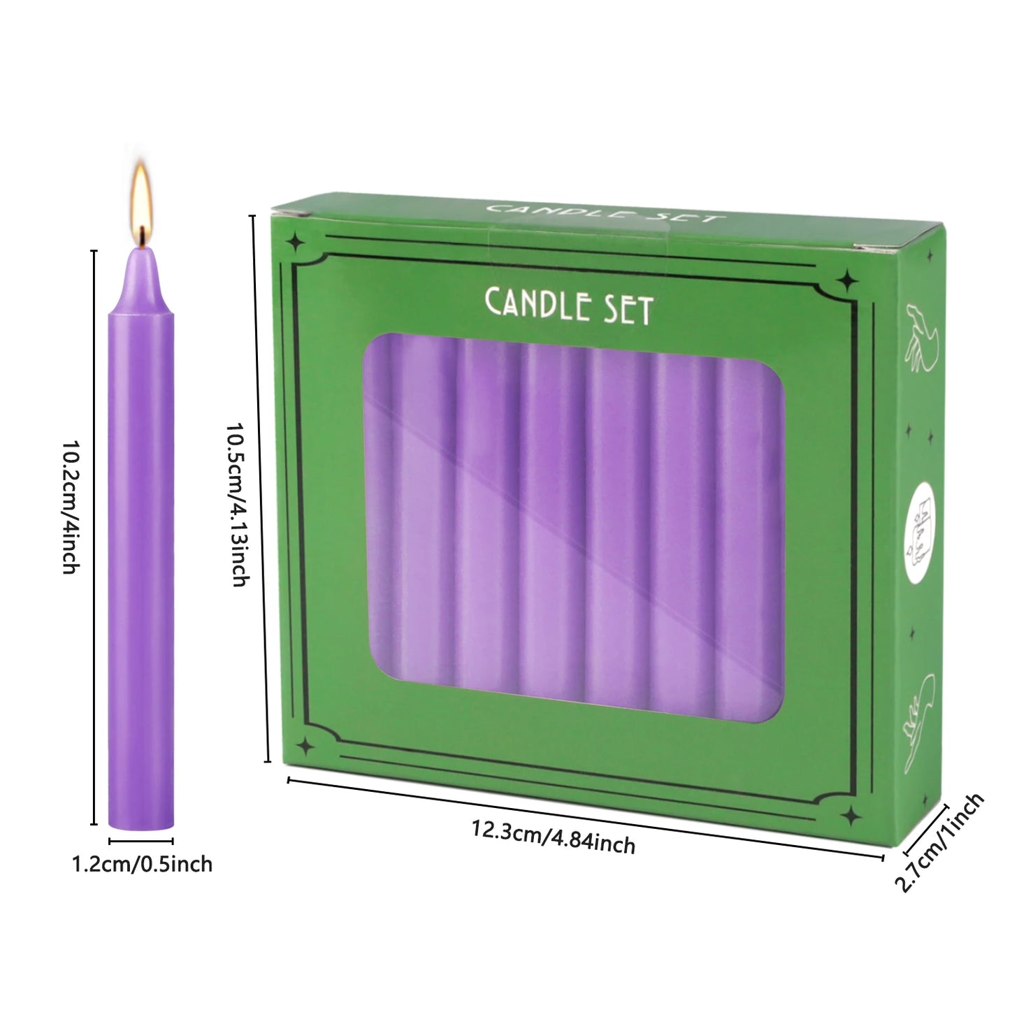 Purple 4" Chime Candles, Box of 20