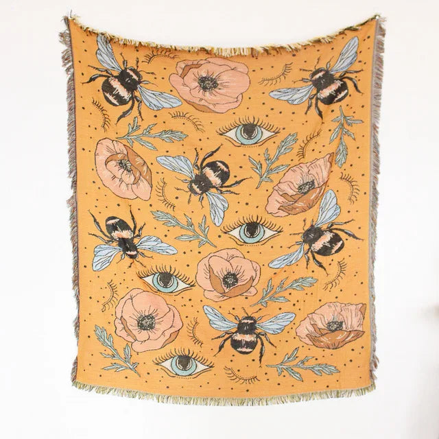 Butterflies Woven Sofa Blanket