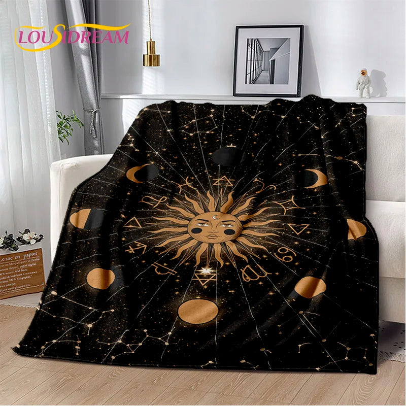 Evergreen Celestial Plush Blanket/Bedspread, Choose Your Size