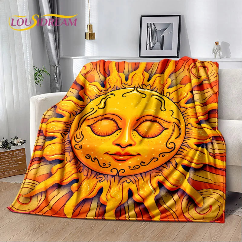 Boho Suns Plush Blanket/Bedspread, Choose Your Size