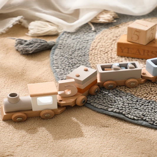 Montessori Wooden Counting & Birthday Train