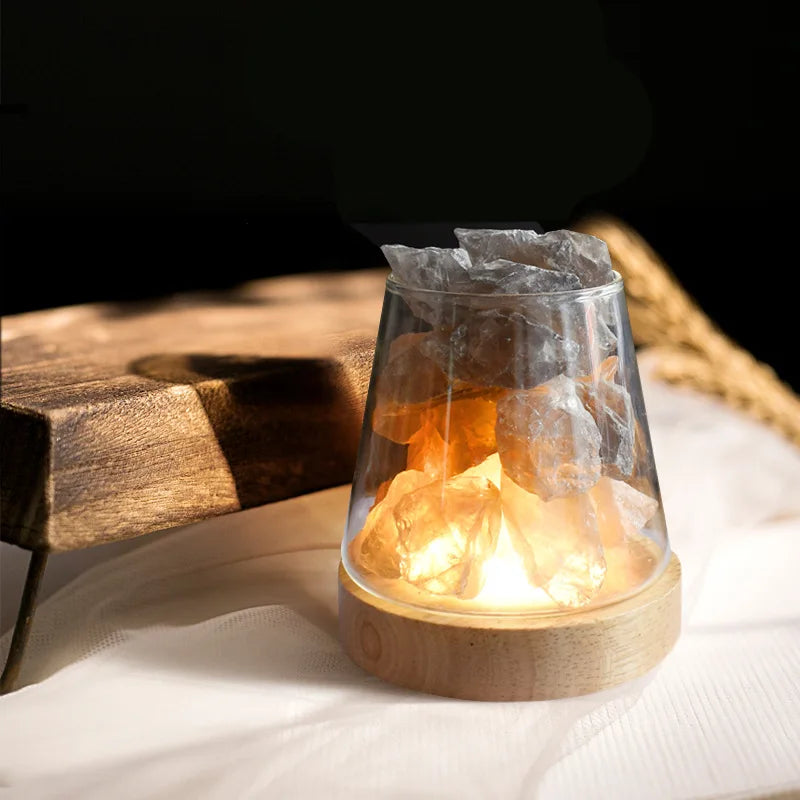 Natural Himalayan Salt Table Lamp & Oil Diffuser