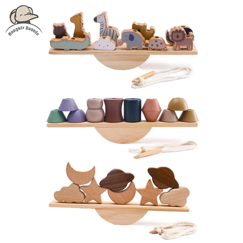 Celestial Wooden Balance and Threading Set