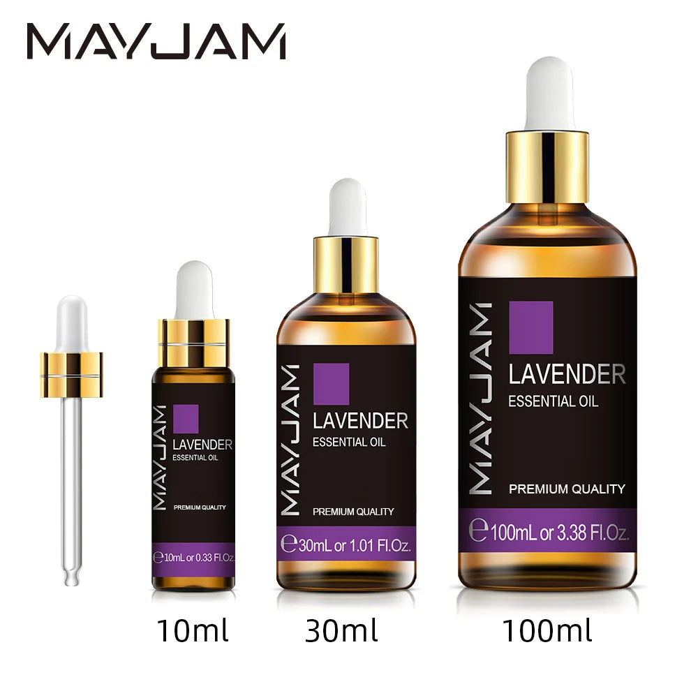 Lavender Essential Oils, 30ml & 100ml bottles with droppers