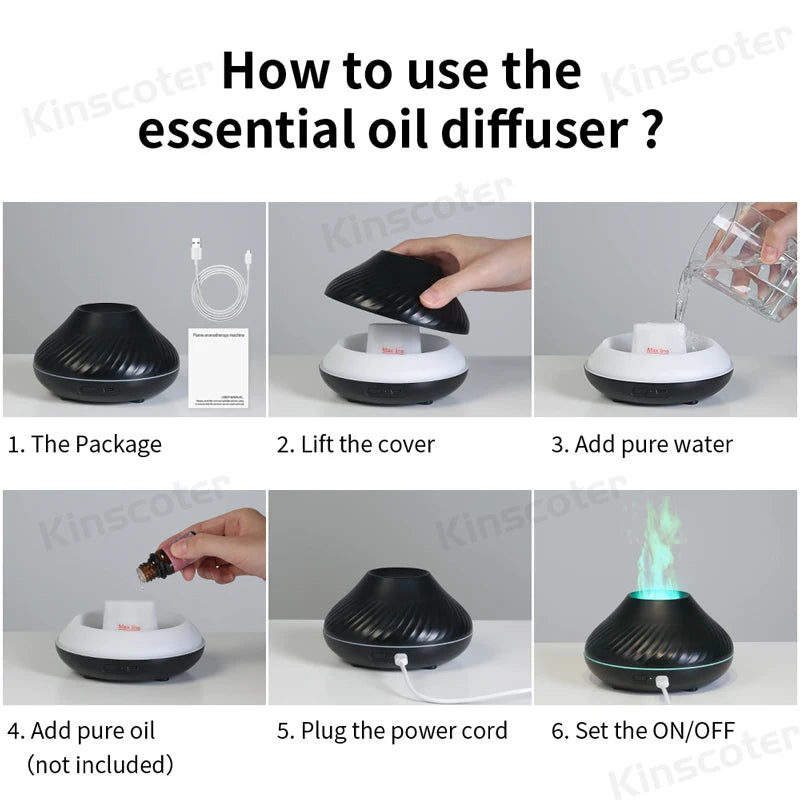 Volcanic Aromatherapy Oil Diffuser (USB Portable Air Humidifier)