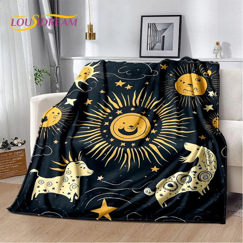 Evergreen Celestial Plush Blanket/Bedspread, Choose Your Size