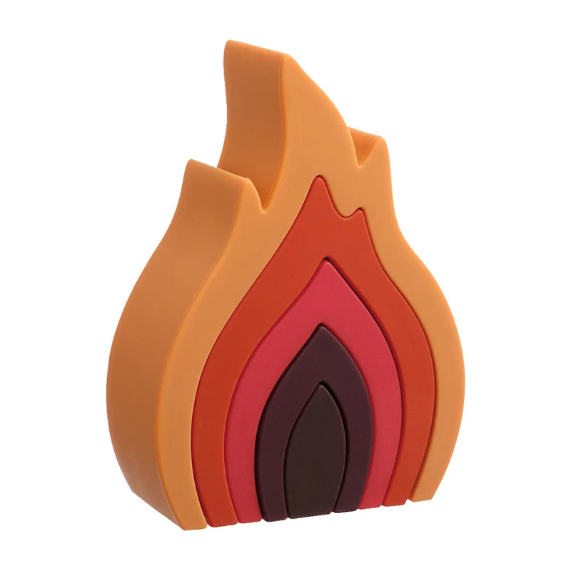 Soft-Stack Campfire Flame, a Montessori Build and Learn Toy