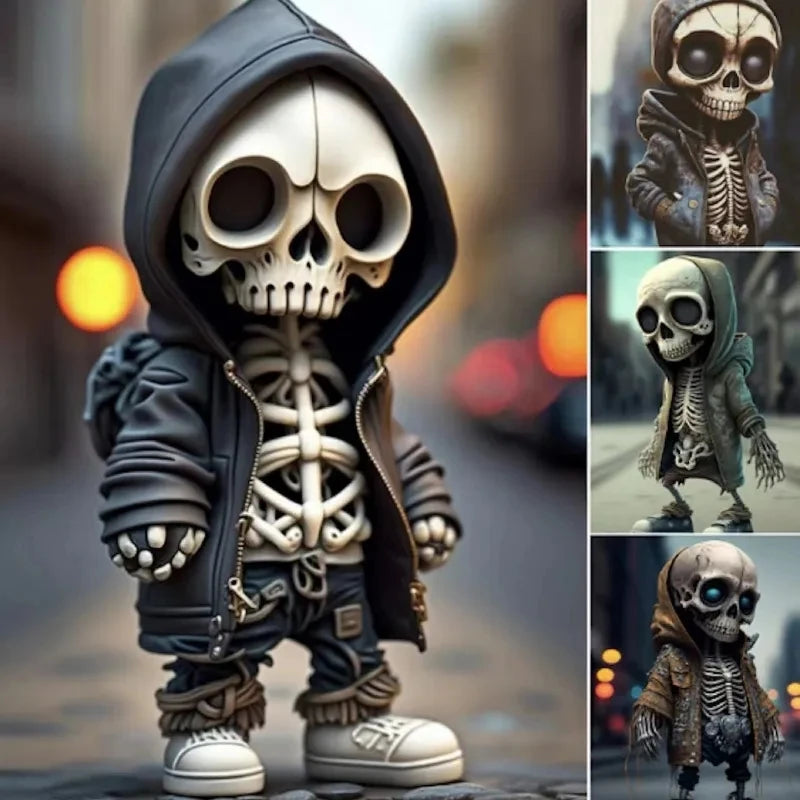 Hoodie Skeleton Resin Statue