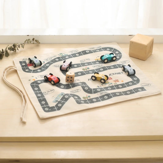 Montessori On the Road Portable Car Playset, Wooden & Canvas