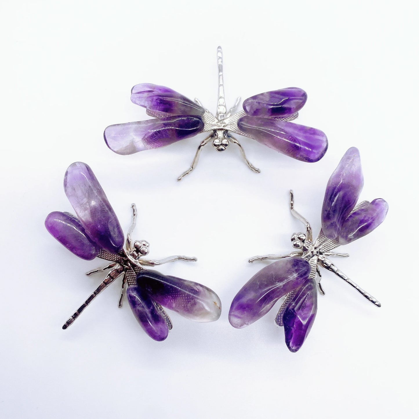 1 Piece Natural Amethyst Dragonfly