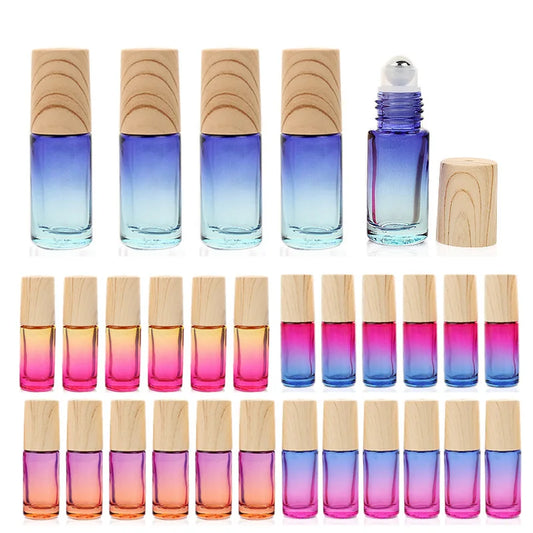 Empty Gradient Glass Roll-On Bottles, 5ml (sets of 5, 10, & 20)