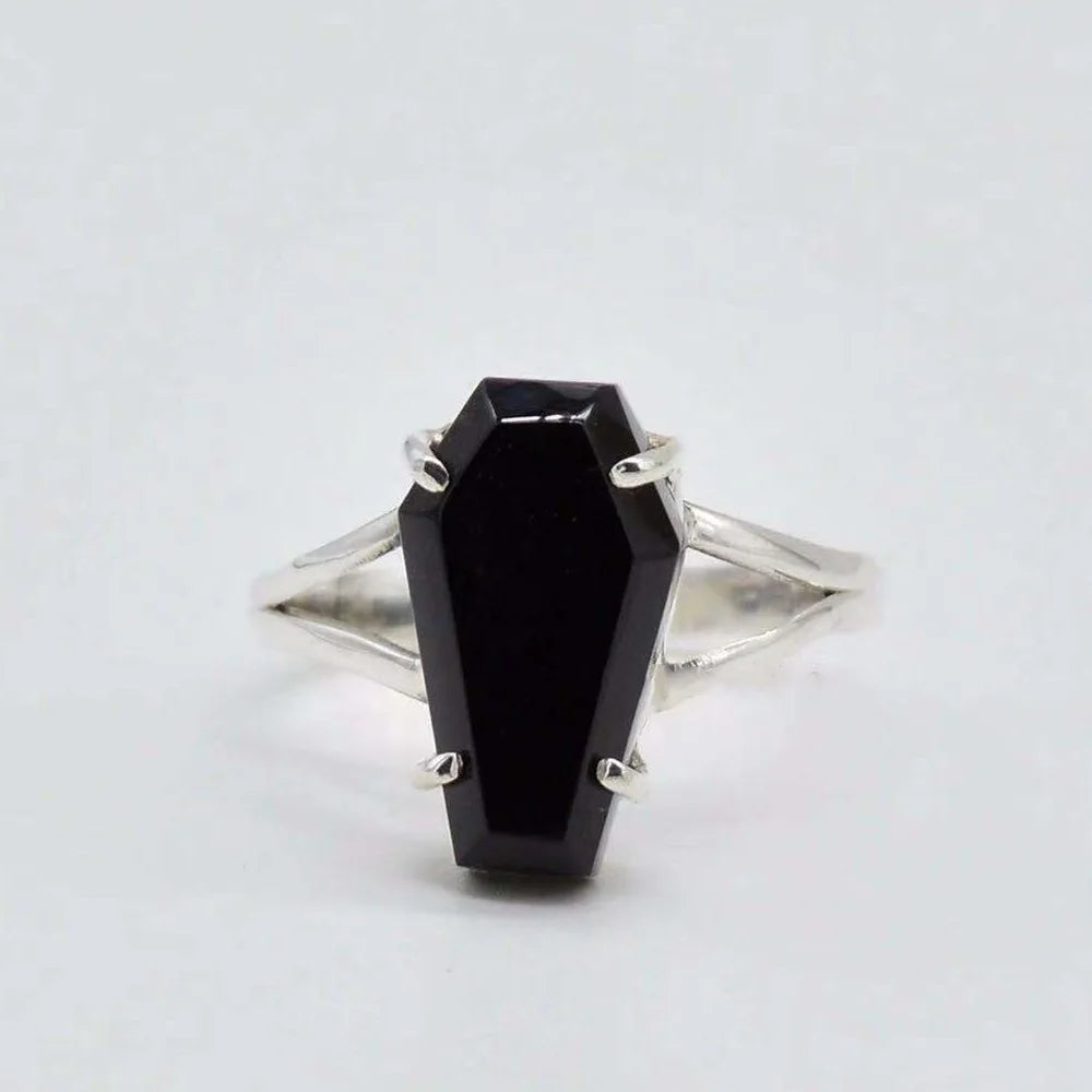 Coffin Shaped CZ Statement Ring