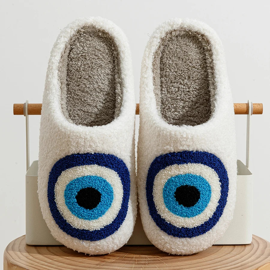 Plush Turkish Evil Eye Slippers
(sizing is ladies European)