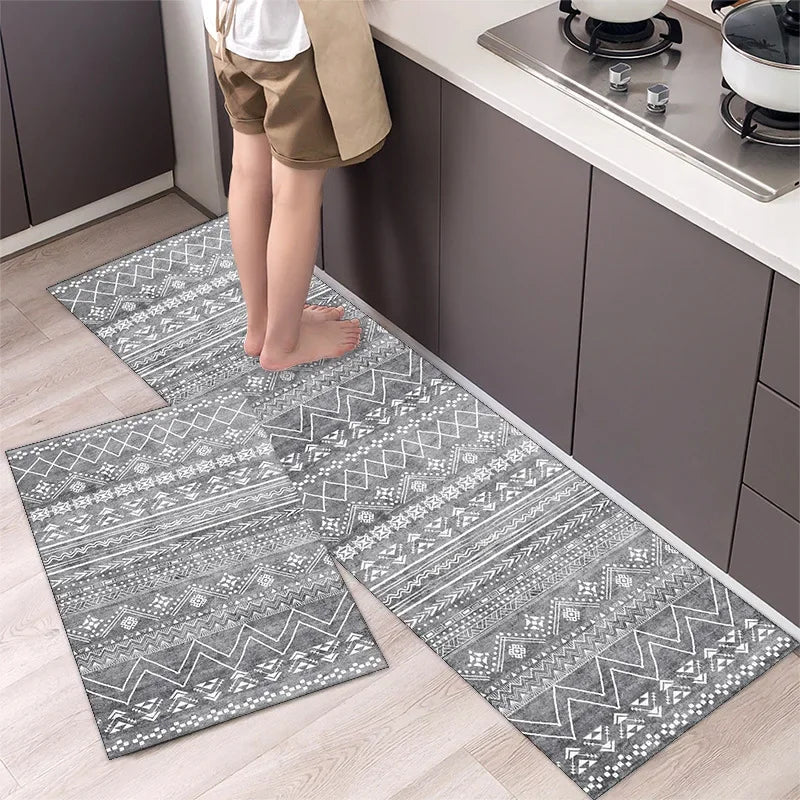 Beautiful Boho Happy Patterned Washable Anti Fatigue Kitchen Rugs