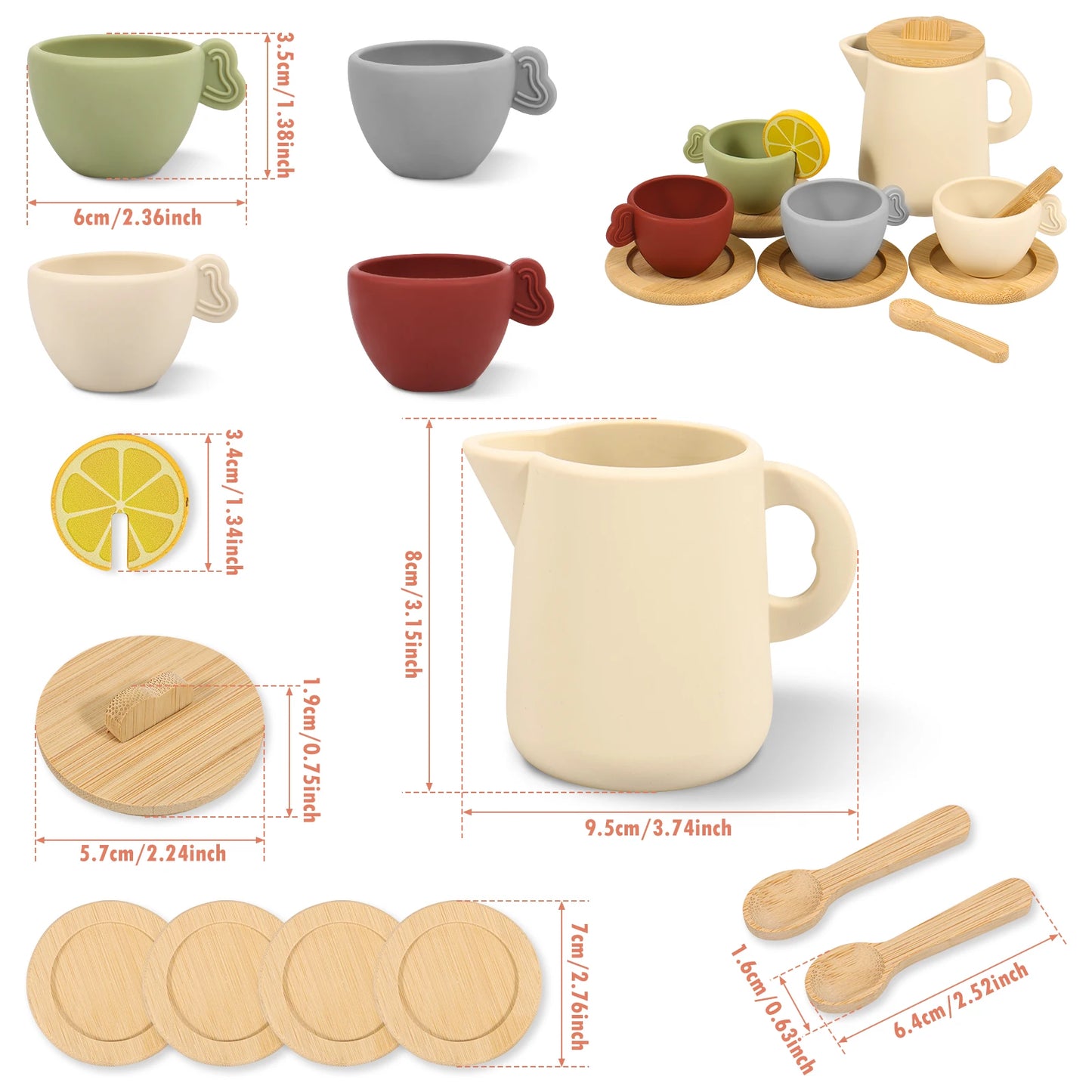 Wooden Montessori Tea Set