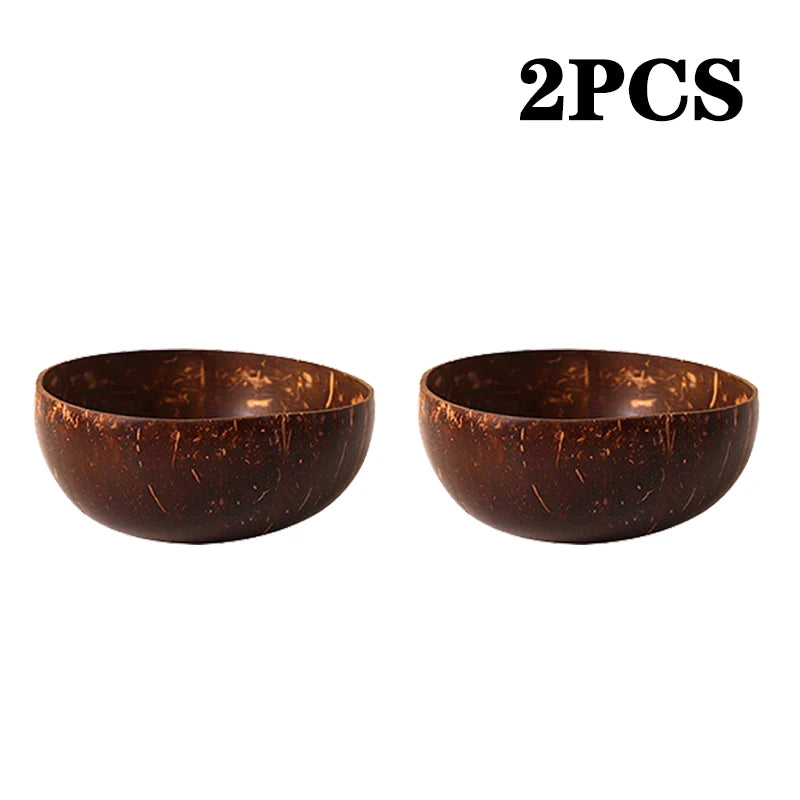 Handmade Wooden Coconut Bowl with Spoon Sets