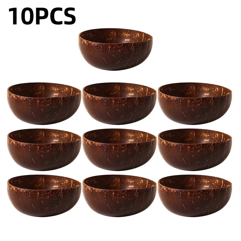 Handmade Wooden Coconut Bowl with Spoon Sets