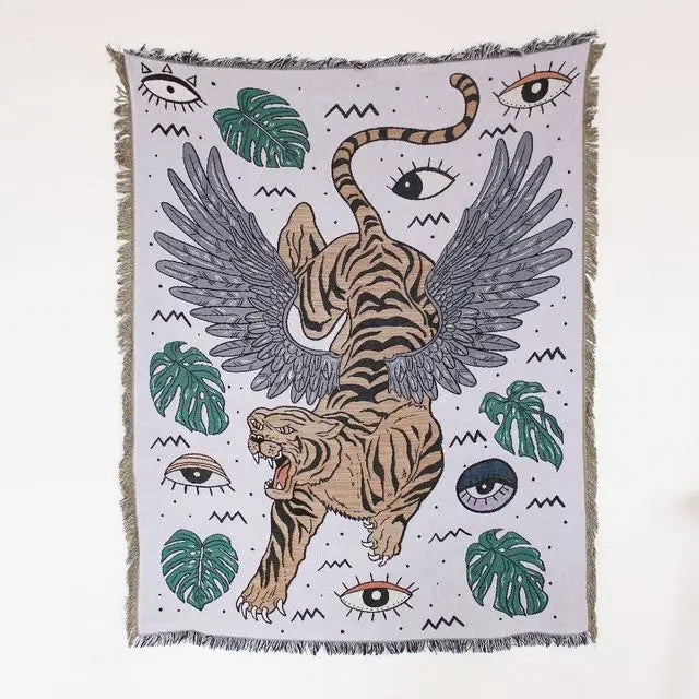 The Sun Tarot Woven Sofa Blanket