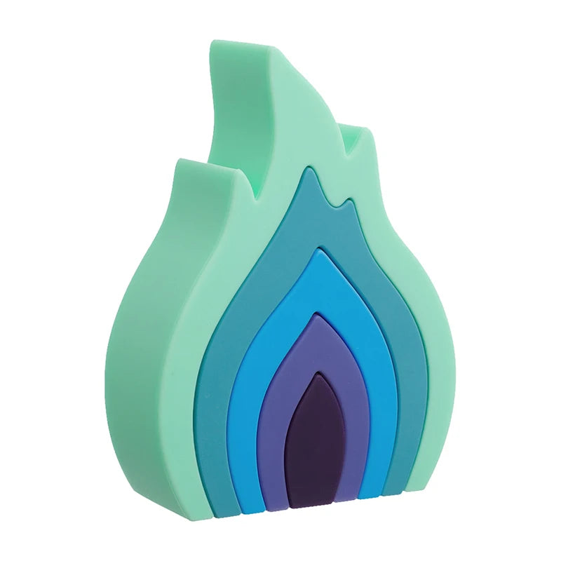 Soft-Stack Campfire Flame, a Montessori Build and Learn Toy