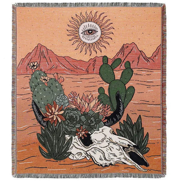 The Sun Tarot Woven Sofa Blanket