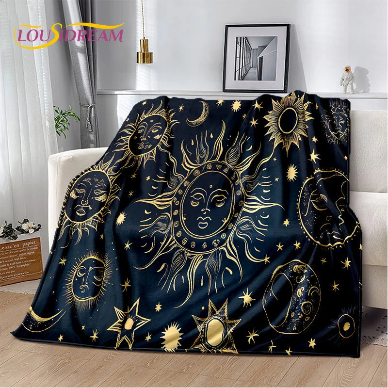 Purple Celestial Plush Blanket/Bedspread, Choose Your Size