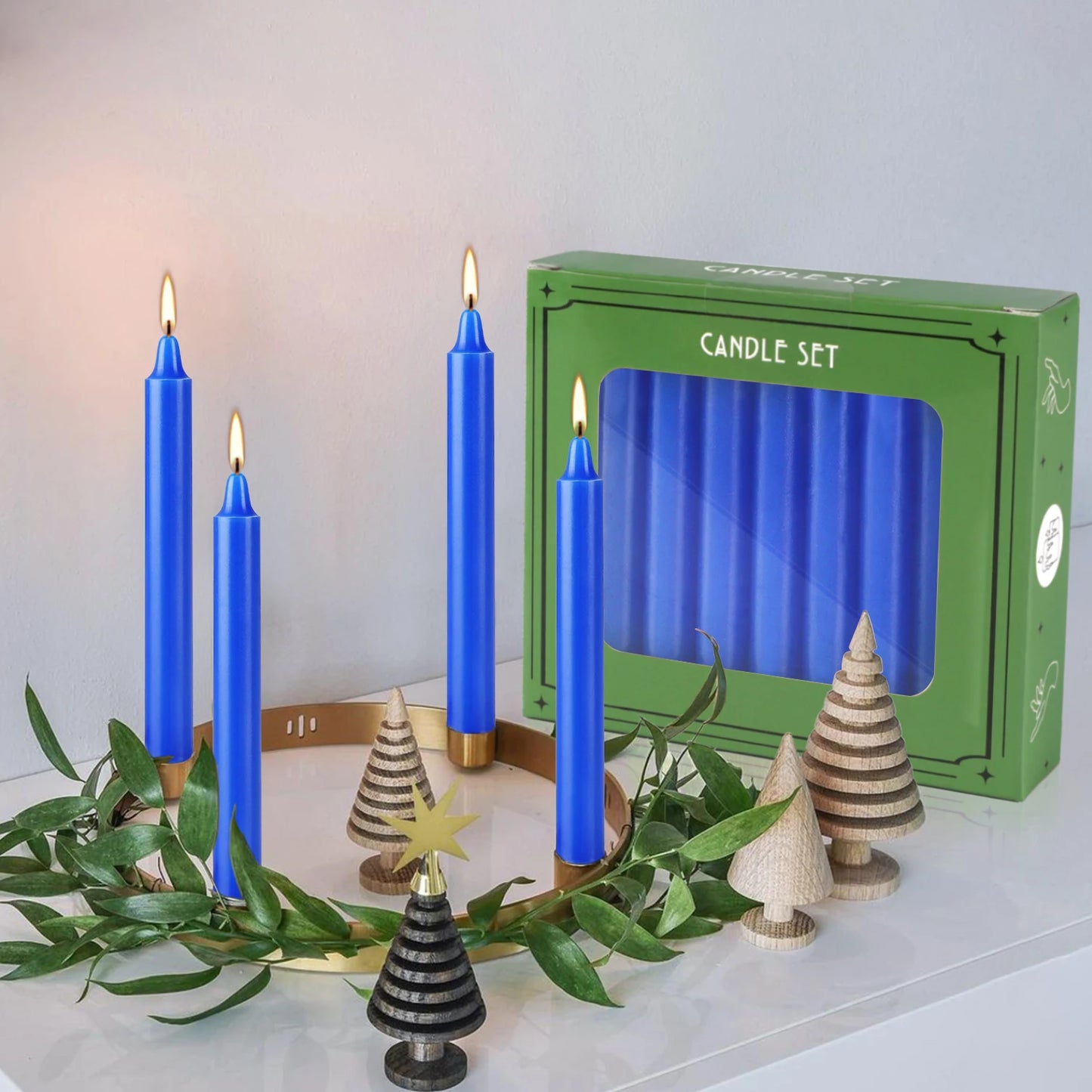 Blue 4" Chime Candles, Box of 20